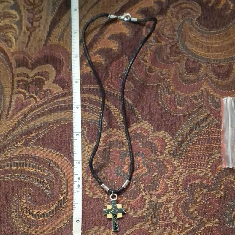Elegant Black and Gold Cross Necklace